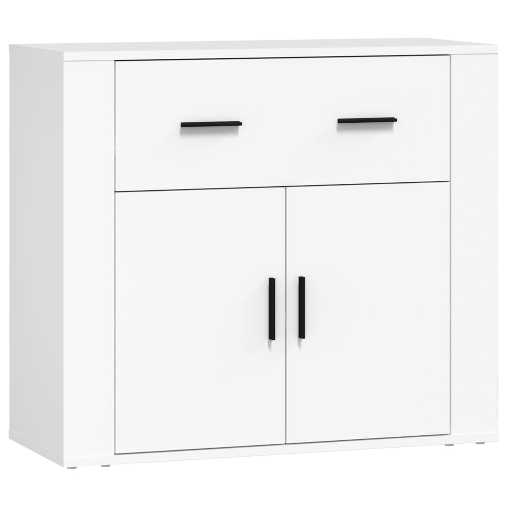 skænk 80x33x70 cm konstrueret træ hvid