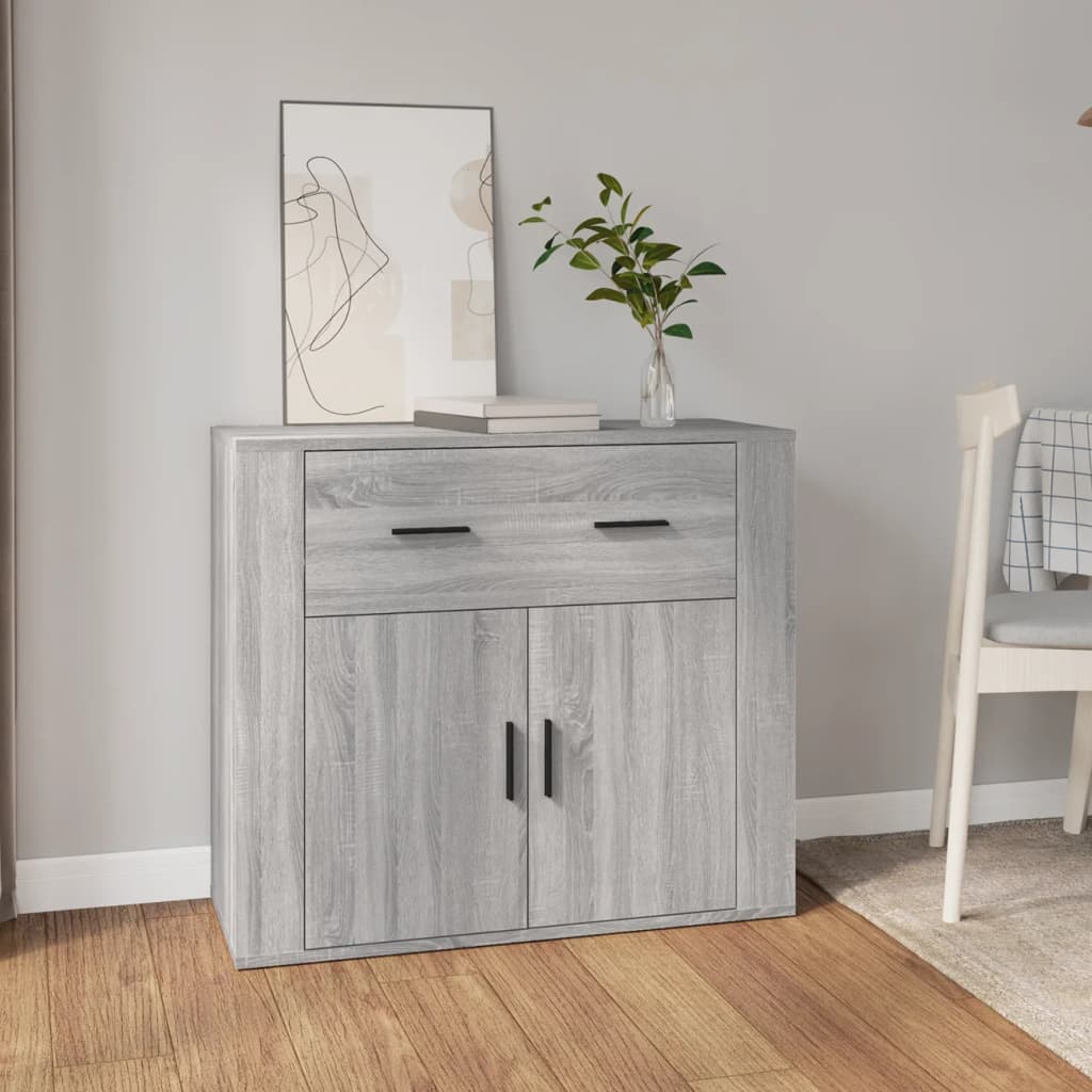 skænk 80x33x70 cm konstrueret træ grå sonoma-eg