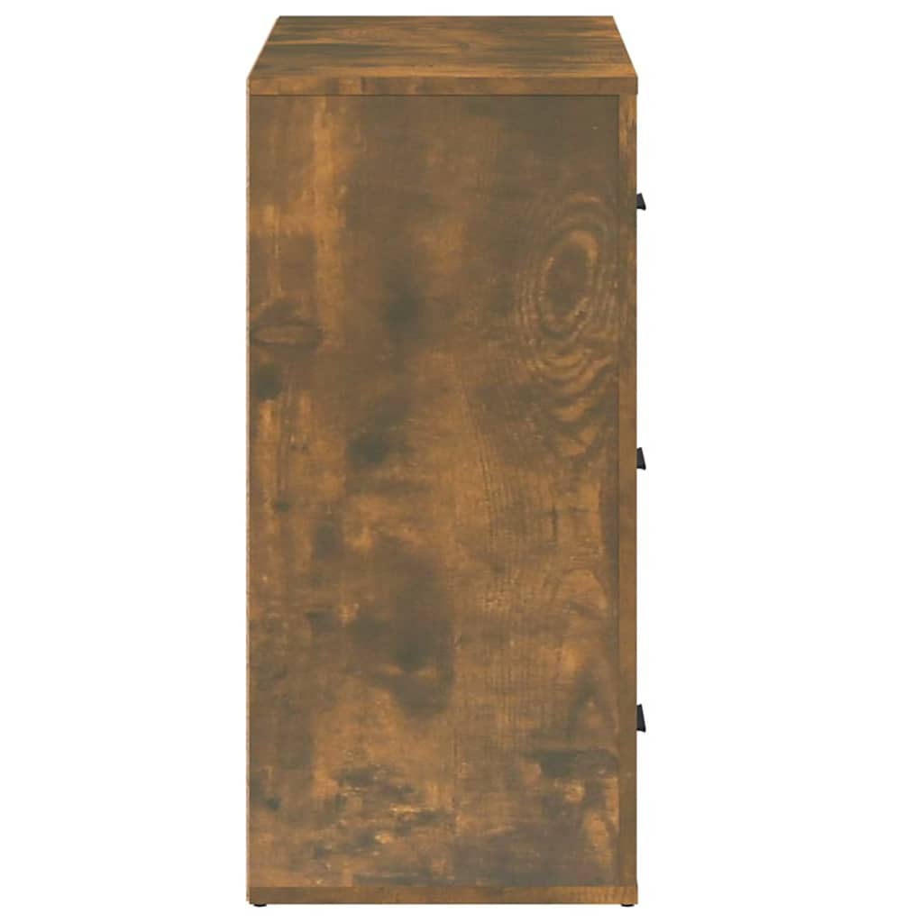 skænk 80x33x70 cm konstrueret træ røget egetræsfarve