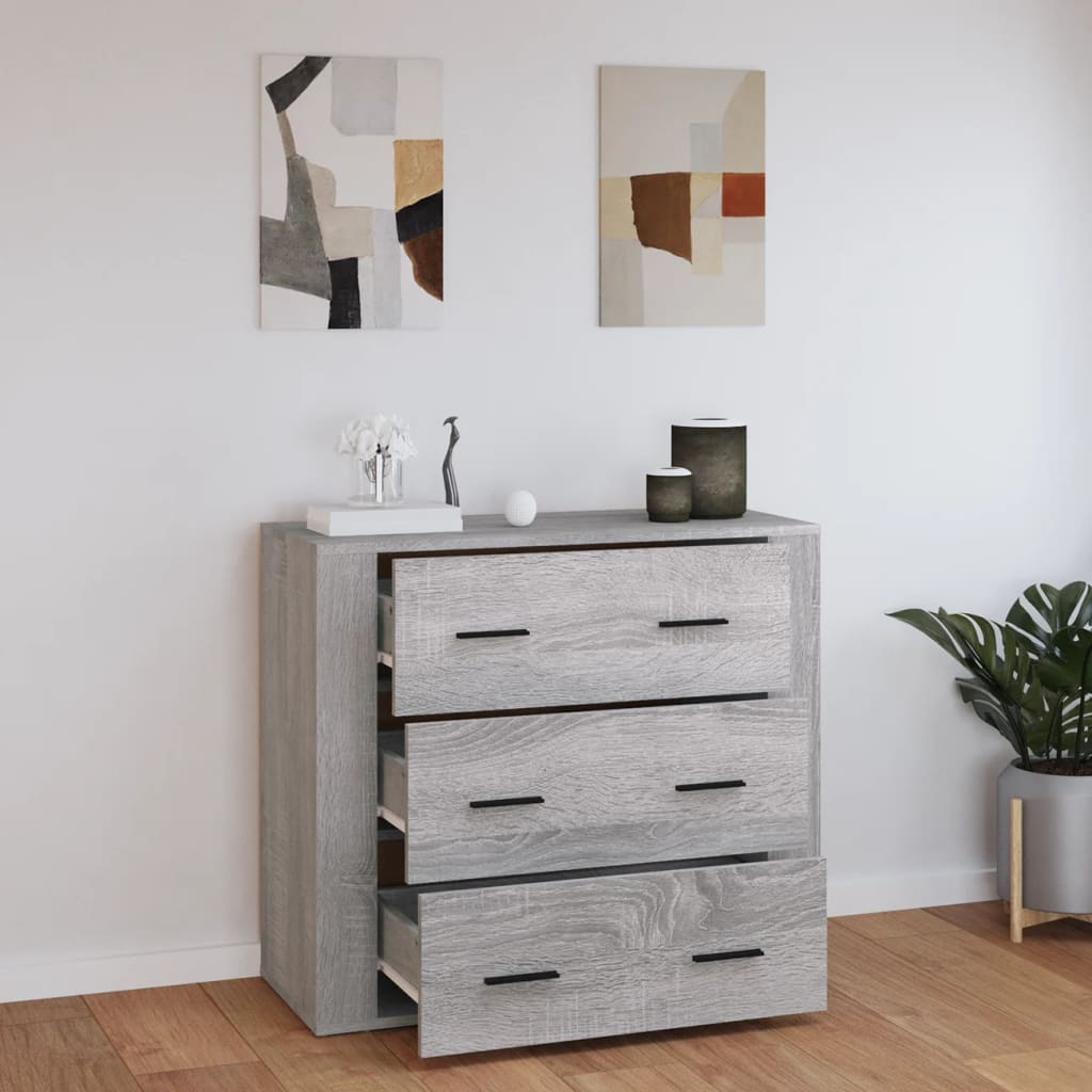 skænk 80x33x70 cm konstrueret træ grå sonoma-eg