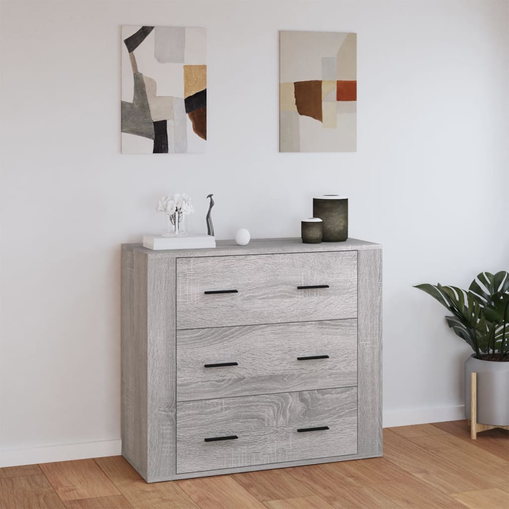 skænk 80x33x70 cm konstrueret træ grå sonoma-eg