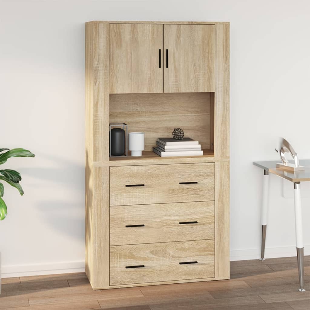 vægskab 80x33x80 cm konstrueret træ sonoma-eg
