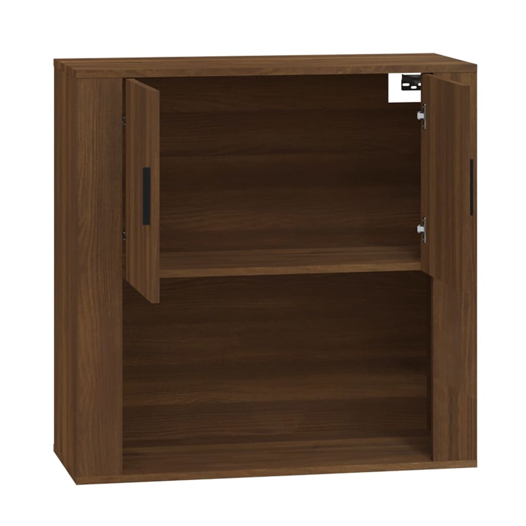 vægskab 80x33x80 cm konstrueret træ brun egetræsfarve