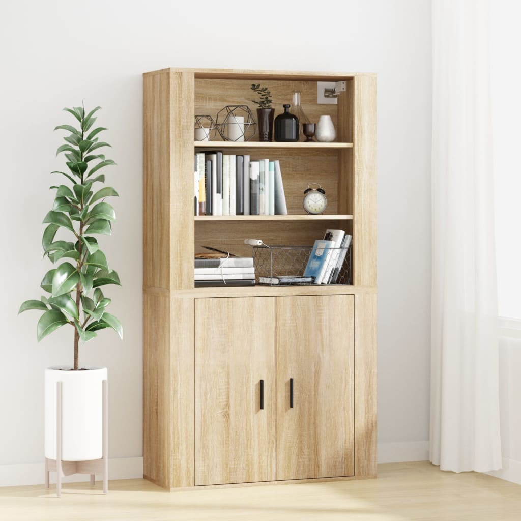vægskab 80x33x80 cm konstrueret træ sonoma-eg