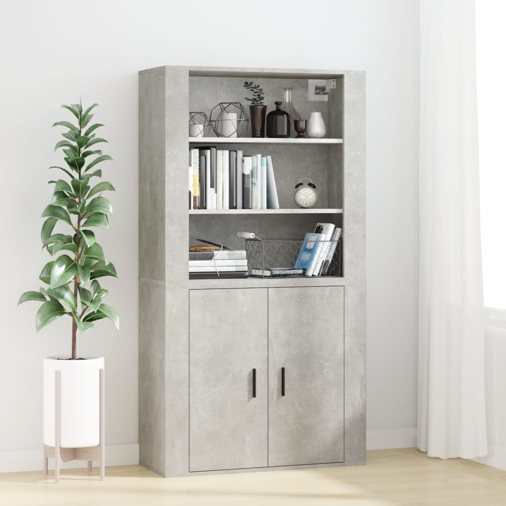 vægskab 80x33x80 cm konstrueret træ betongrå