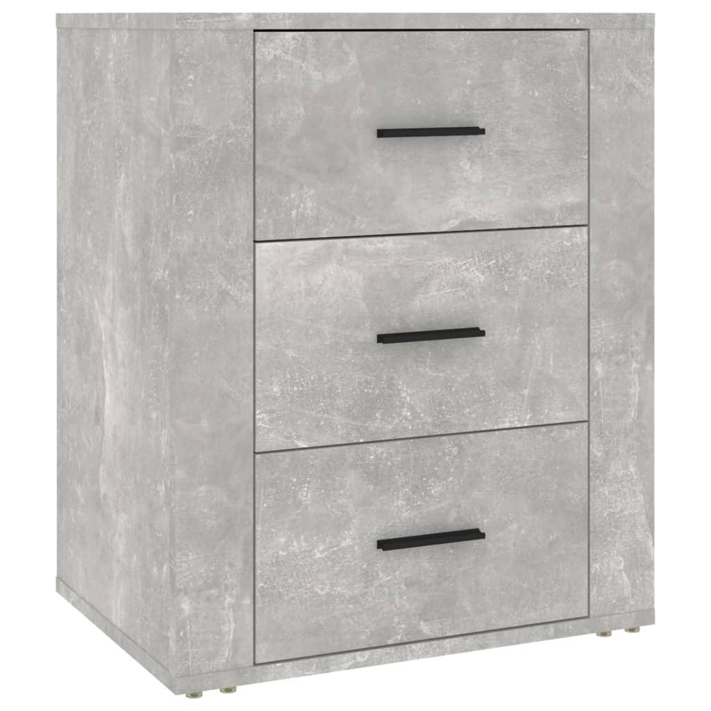 sengebord 50x36x60 cm konstrueret træ betongrå