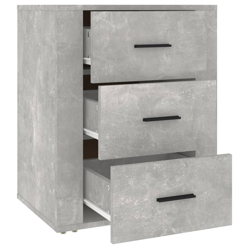 sengebord 50x36x60 cm konstrueret træ betongrå