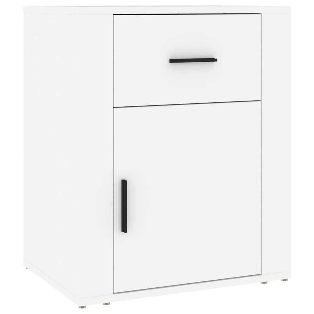 sengebord 50x36x60 cm konstrueret træ hvid
