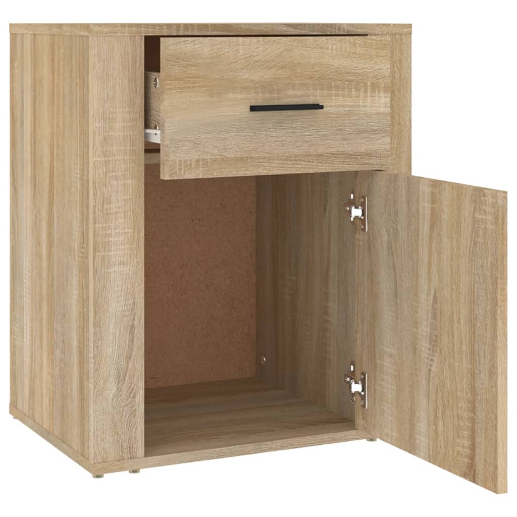 sengebord 50x36x60 cm konstrueret træ Sonoma egetræsfarve