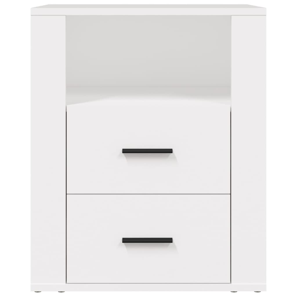 sengebord 50x36x60 cm konstrueret træ hvid