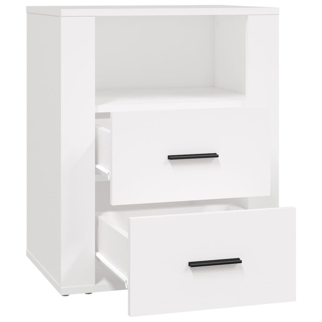 sengebord 50x36x60 cm konstrueret træ hvid