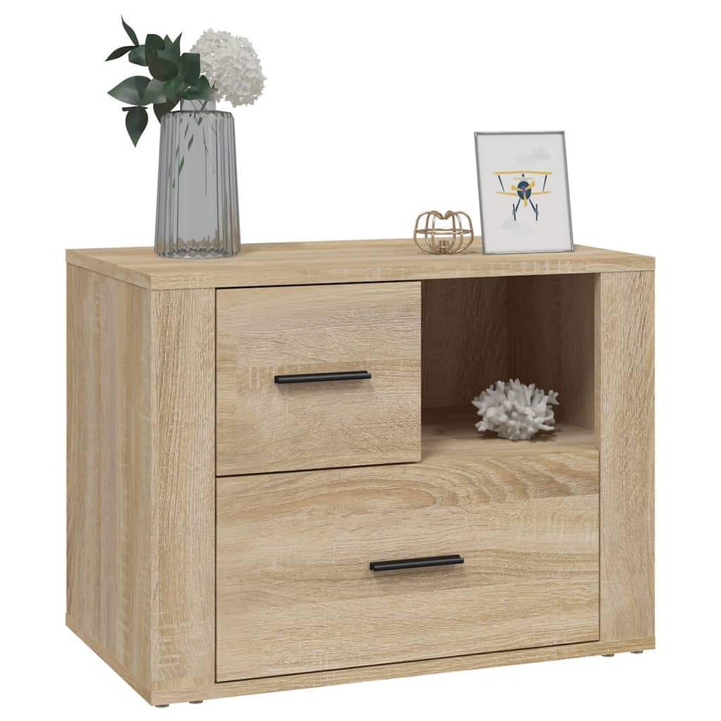 sengebord 60x36x45 cm konstrueret træ Sonoma egetræsfarve