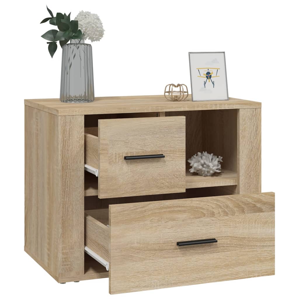 sengebord 60x36x45 cm konstrueret træ Sonoma egetræsfarve