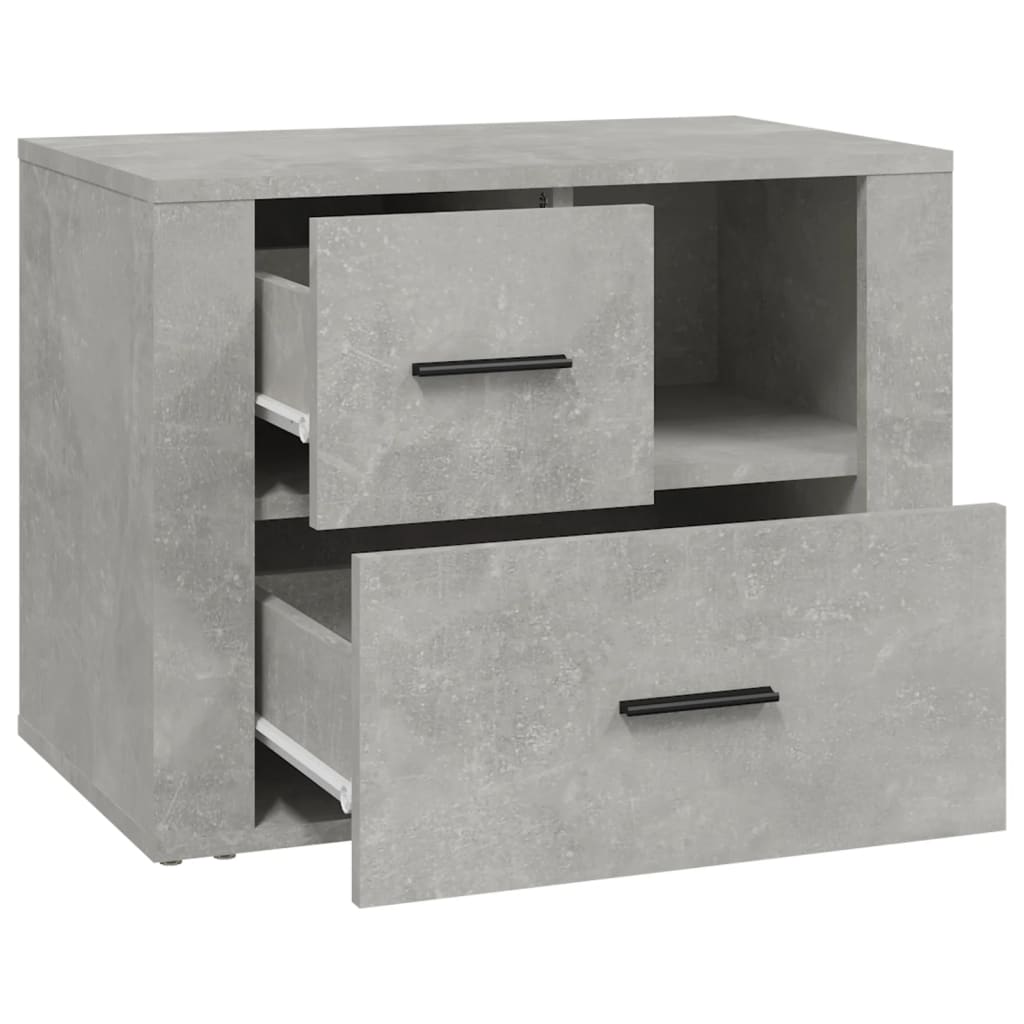 sengebord 60x36x45 cm konstrueret træ betongrå