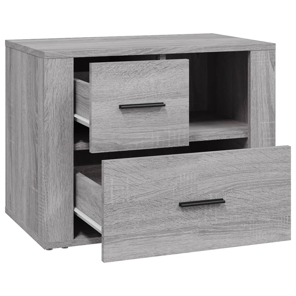 sengebord 60x36x45 cm konstrueret træ grå sonoma-eg