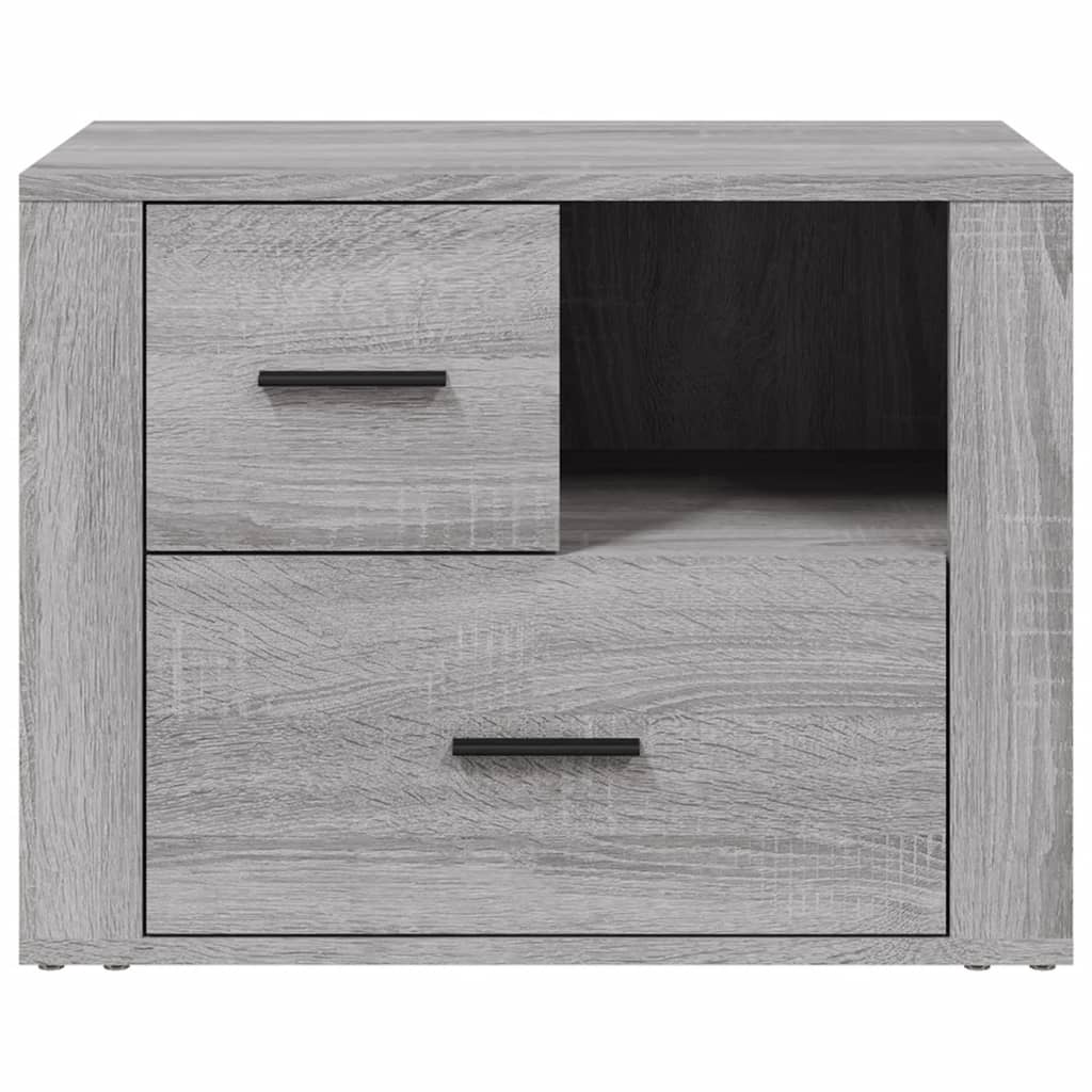 sengebord 60x36x45 cm konstrueret træ grå sonoma-eg