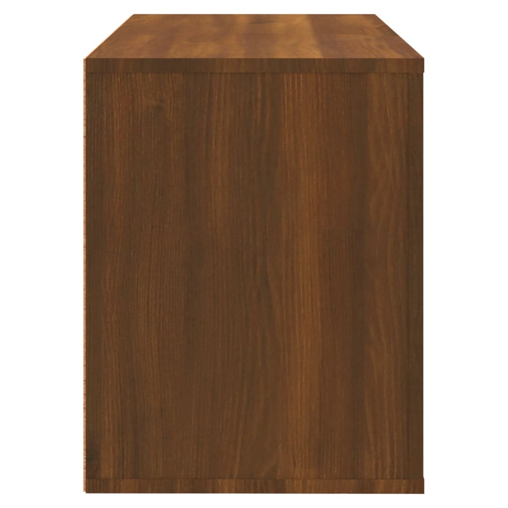 skoskab 80x35x45 cm konstrueret træ brun egetræ