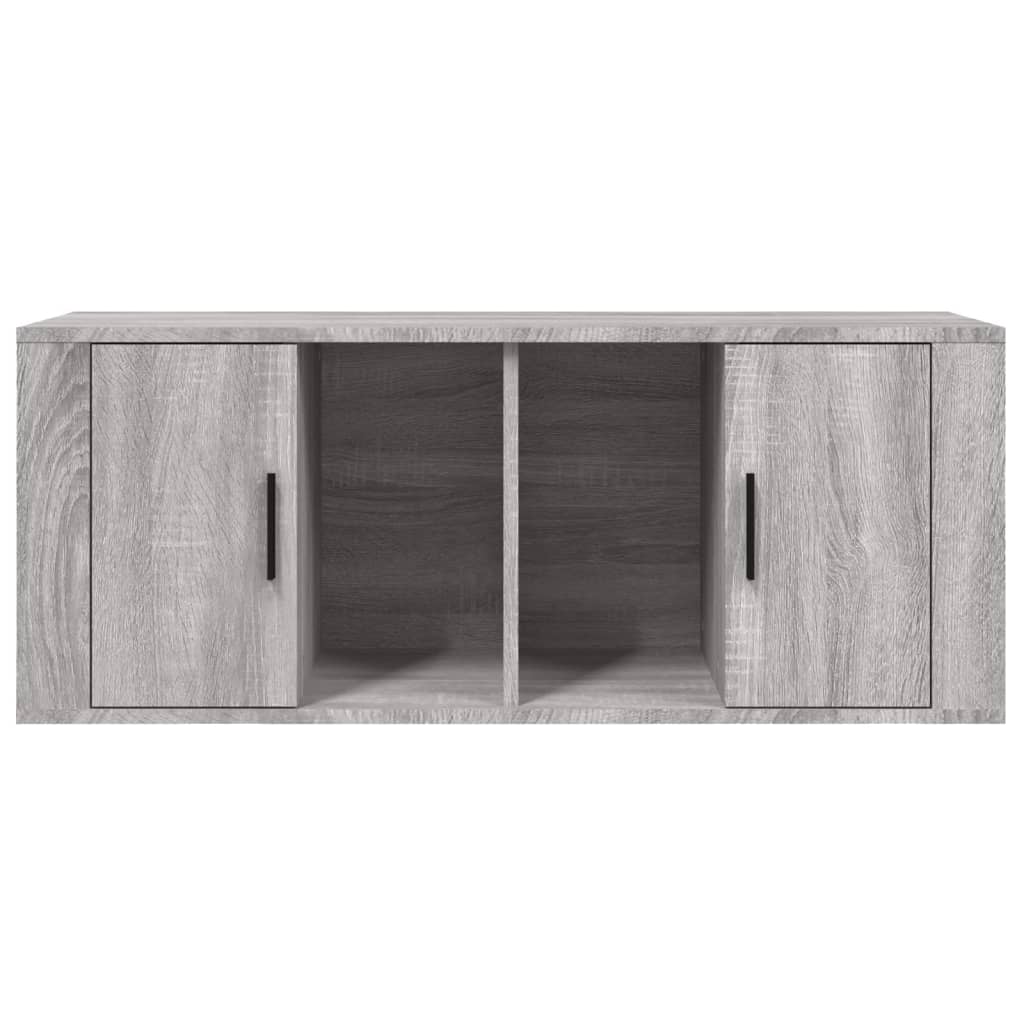 tv-bord 100x35x40 cm konstrueret træ grå sonoma-eg