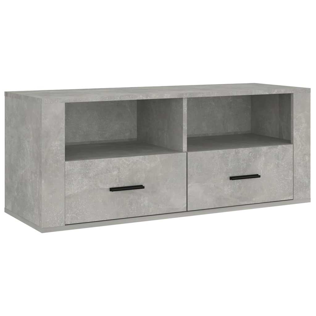 tv-bord 100x35x40 cm konstrueret træ betongrå