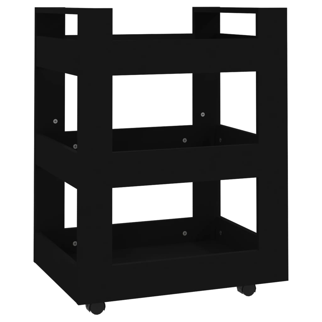 køkkenvogn 60x45x80 cm konstrueret træ sort