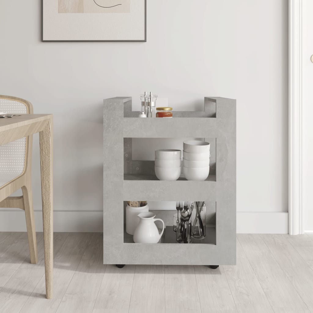 køkkenvogn 60x45x80 cm konstrueret træ betongrå