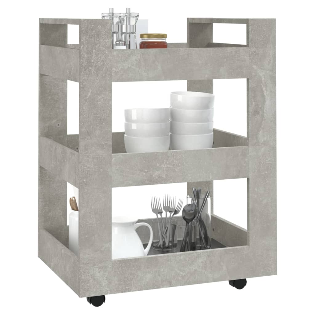 køkkenvogn 60x45x80 cm konstrueret træ betongrå