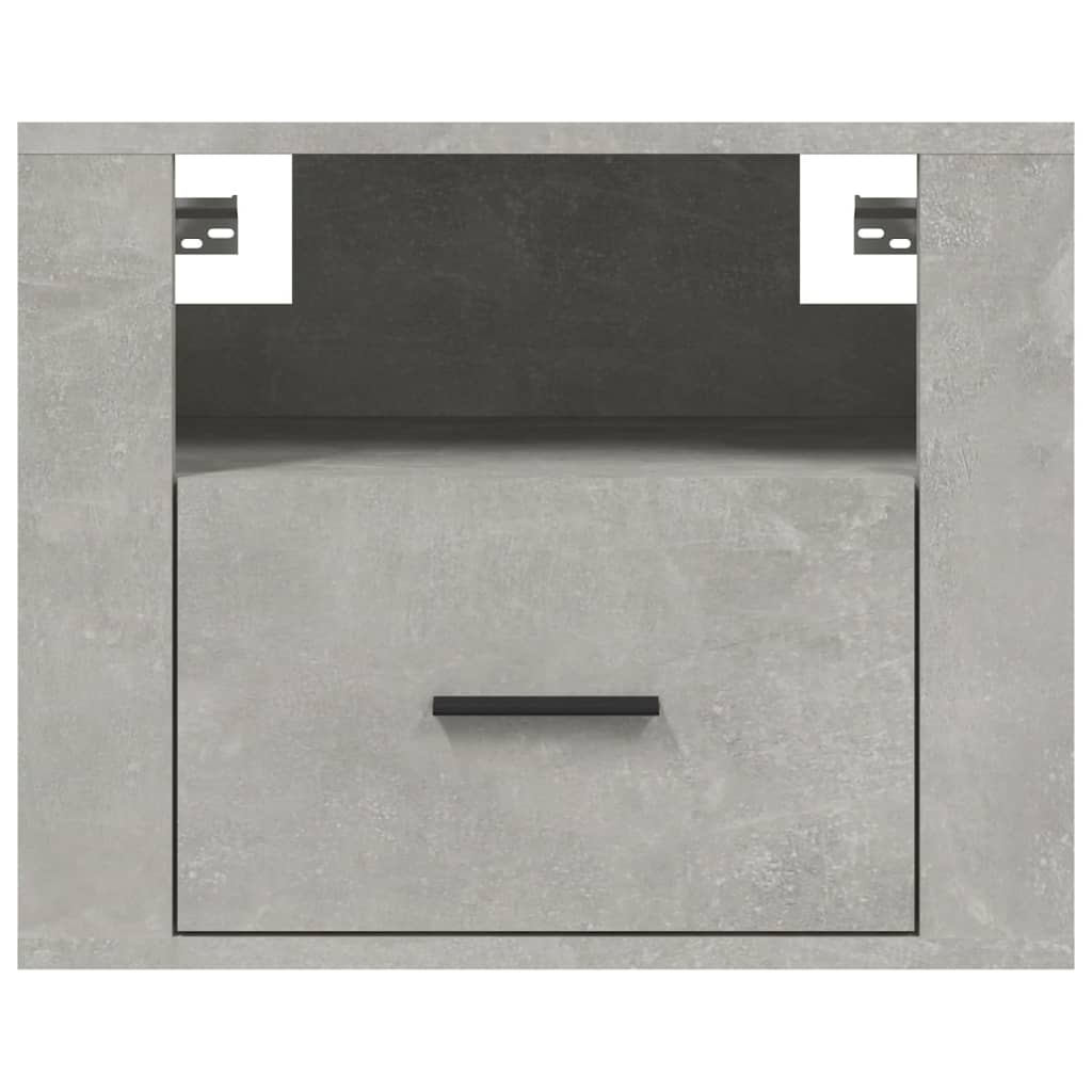 væghængte sengeborde 2 stk. 50x36x40 cm Betongrå