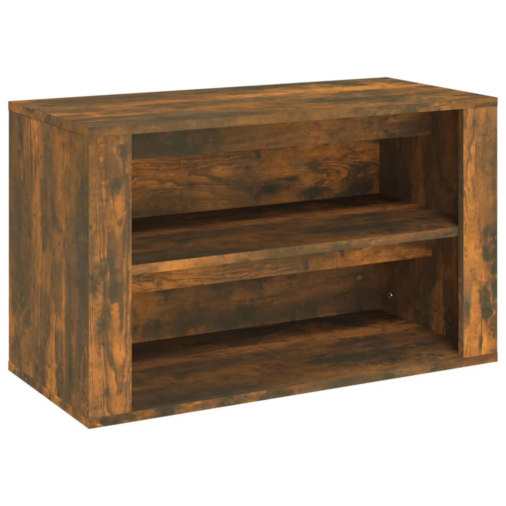 skoreol 75x35x45 cm konstrueret træ røget egetræsfarve