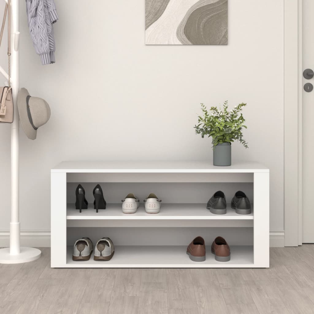 skoreol 100x35x45 cm konstrueret træ hvid