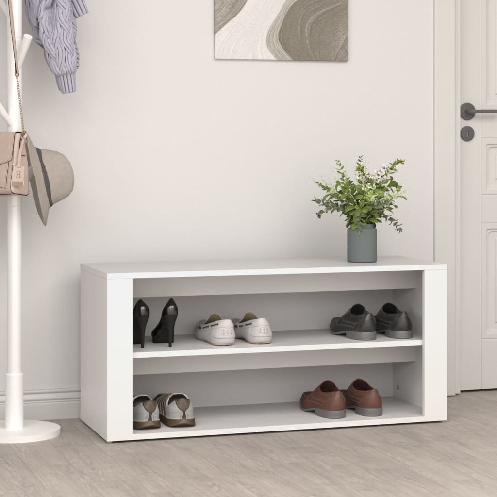 skoreol 100x35x45 cm konstrueret træ hvid