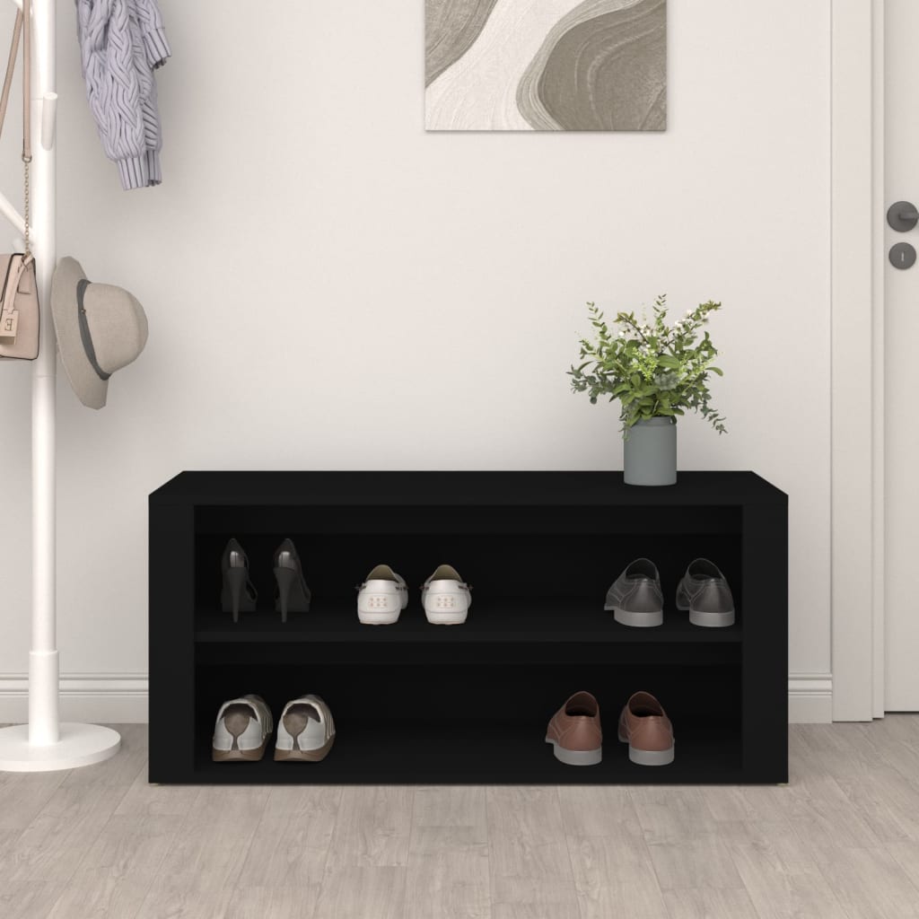 skoreol 100x35x45 cm konstrueret træ sort