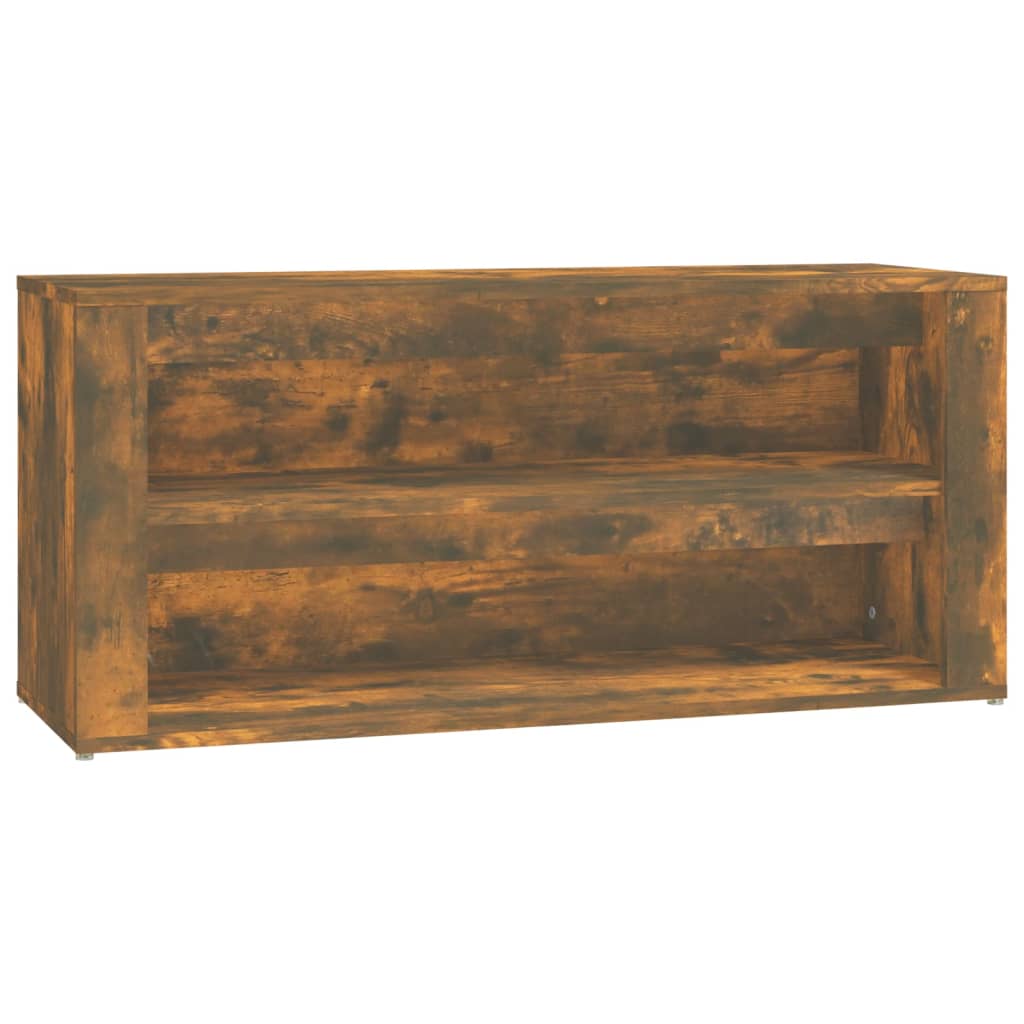 skoreol 100x35x45 cm konstrueret træ røget egetræsfarve