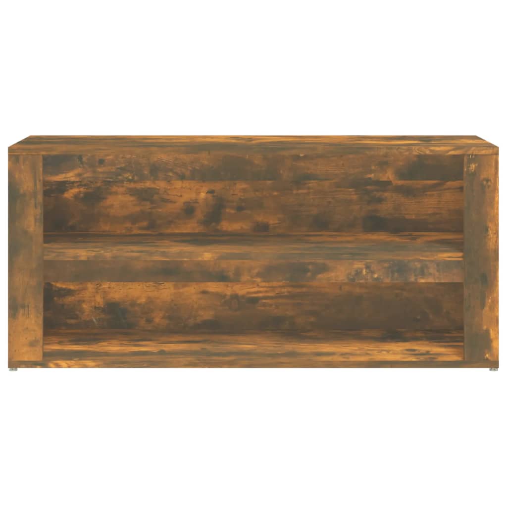 skoreol 100x35x45 cm konstrueret træ røget egetræsfarve