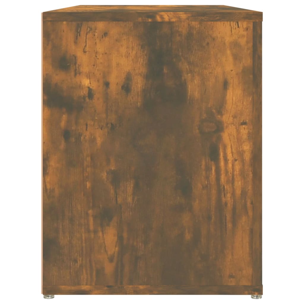 skoreol 100x35x45 cm konstrueret træ røget egetræsfarve