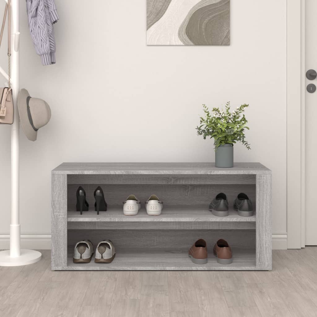 skoreol 100x35x45 cm konstrueret træ grå sonoma-eg
