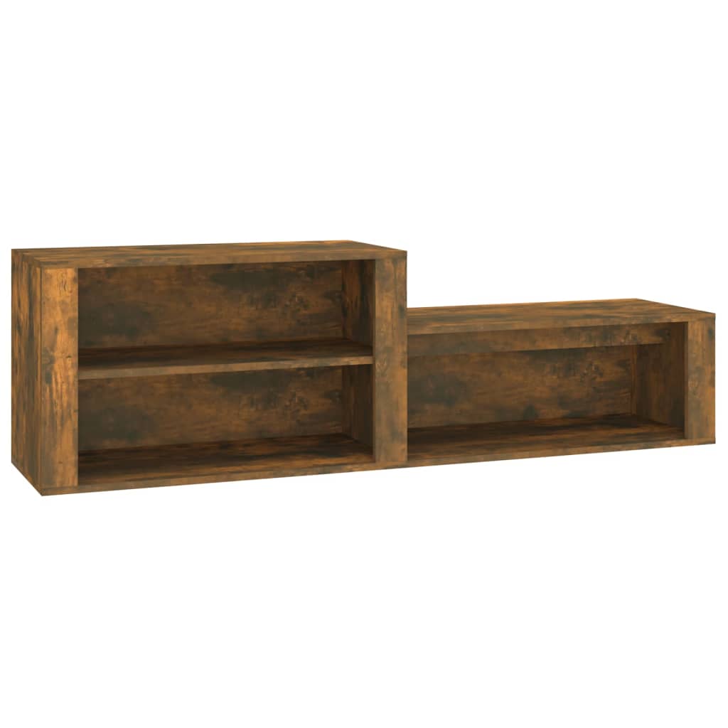 skoskab 150x35x45 cm konstrueret træ røget egetræsfarve