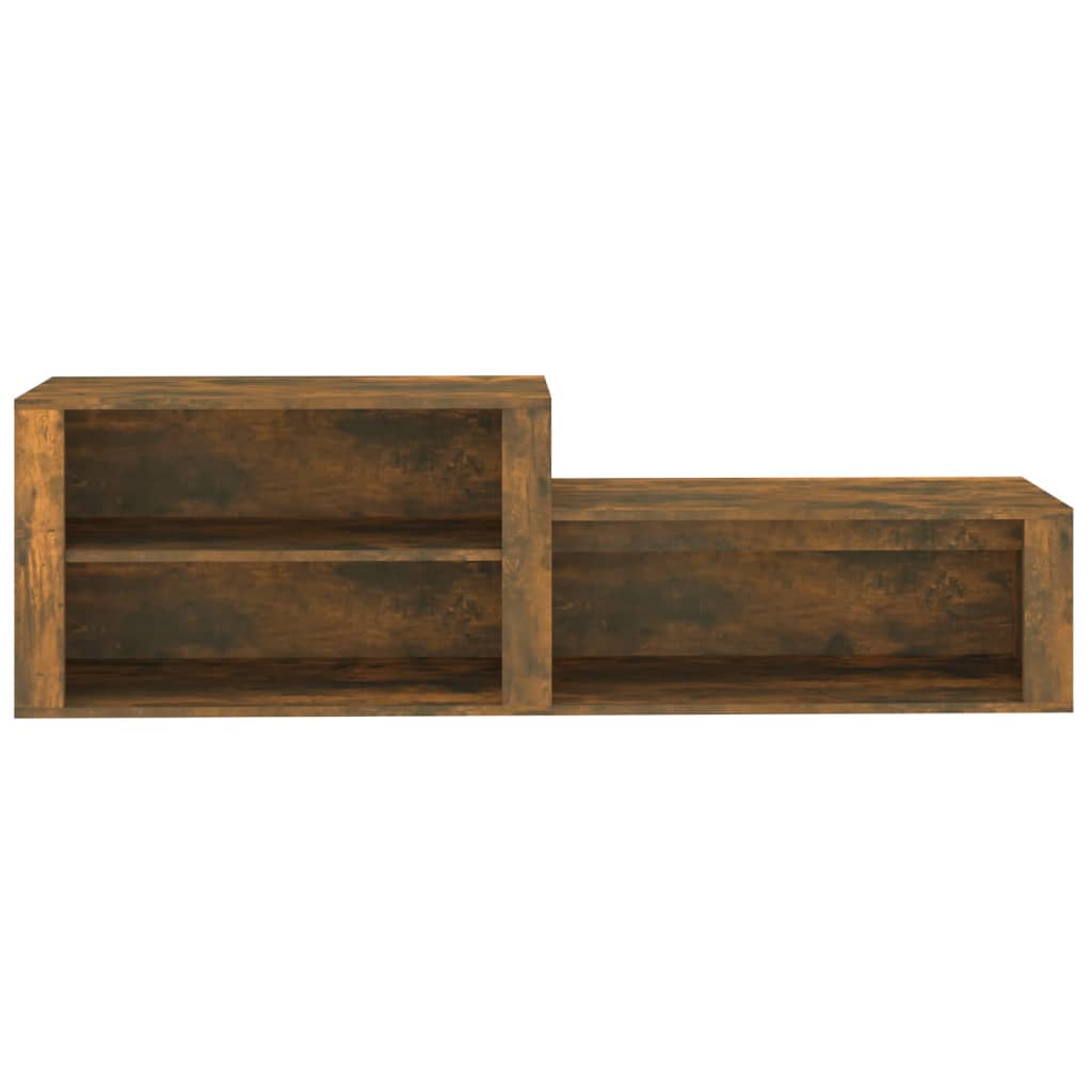 skoskab 150x35x45 cm konstrueret træ røget egetræsfarve