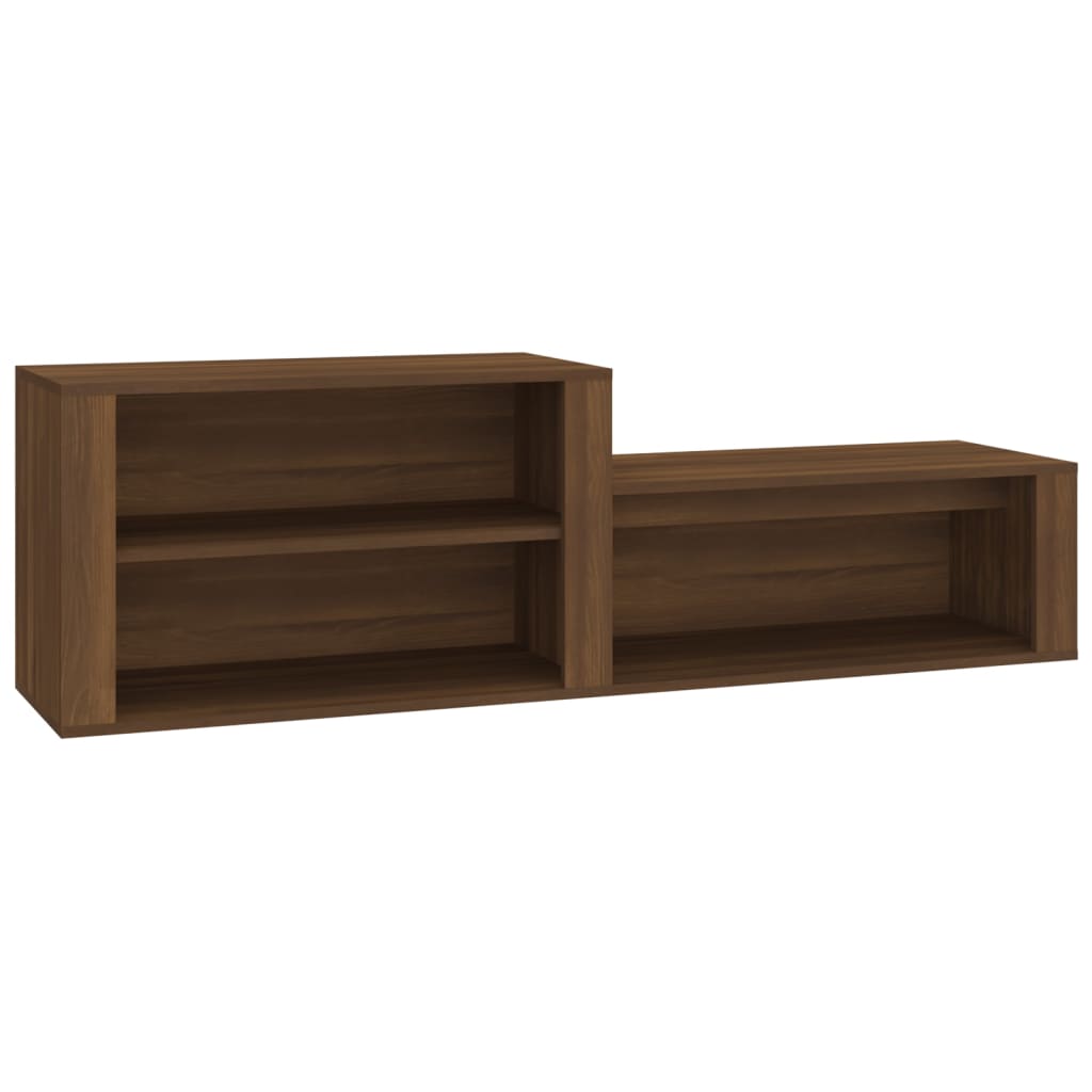 skoskab 150x35x45 cm konstrueret træ brun egetræ