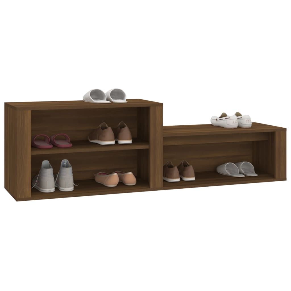 skoskab 150x35x45 cm konstrueret træ brun egetræ