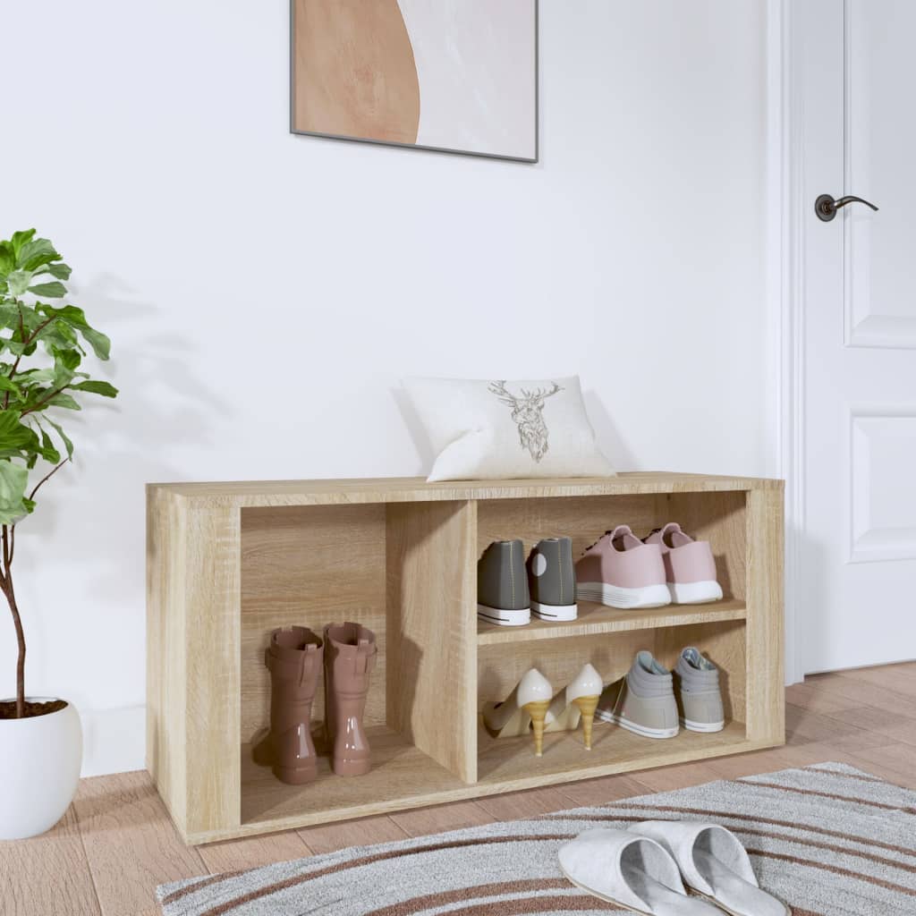 skoreol 100x35x45 cm konstrueret træ sonoma-eg