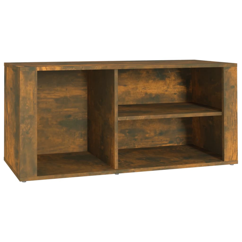 skoskab 100x35x45 cm konstrueret træ røget egetræsfarve