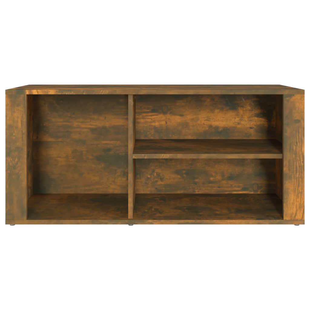 skoskab 100x35x45 cm konstrueret træ røget egetræsfarve