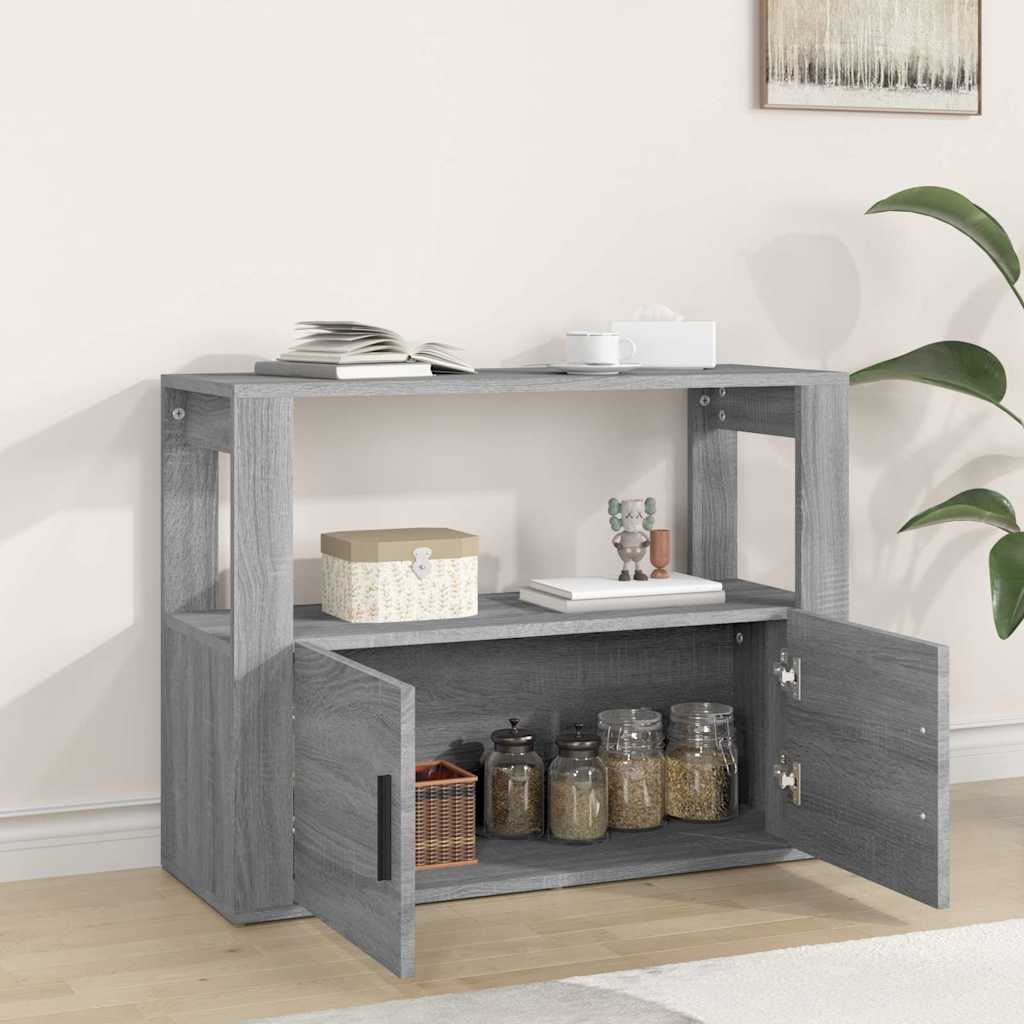 skænk 80x30x60 cm konstrueret træ grå sonoma-eg