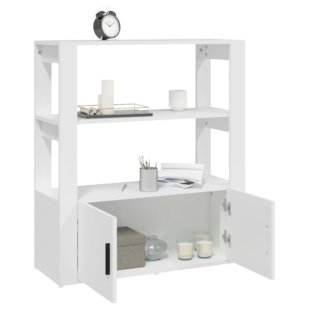 skænk 80x30x90 cm konstrueret træ hvid