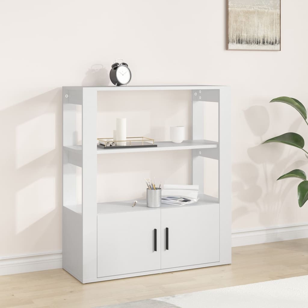 skænk 80x30x90 cm konstrueret træ hvid