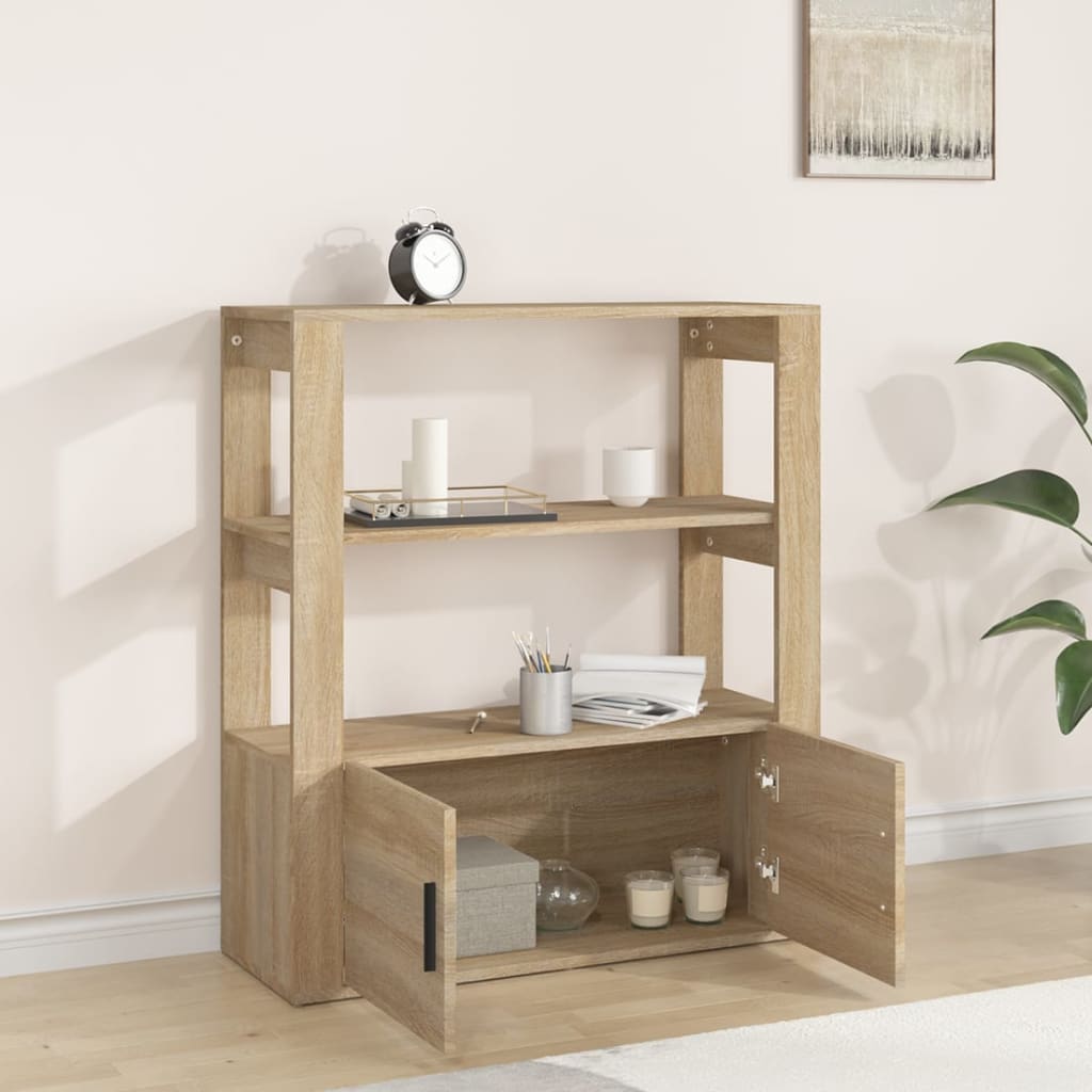skænk 80x30x90 cm konstrueret træ sonoma-eg