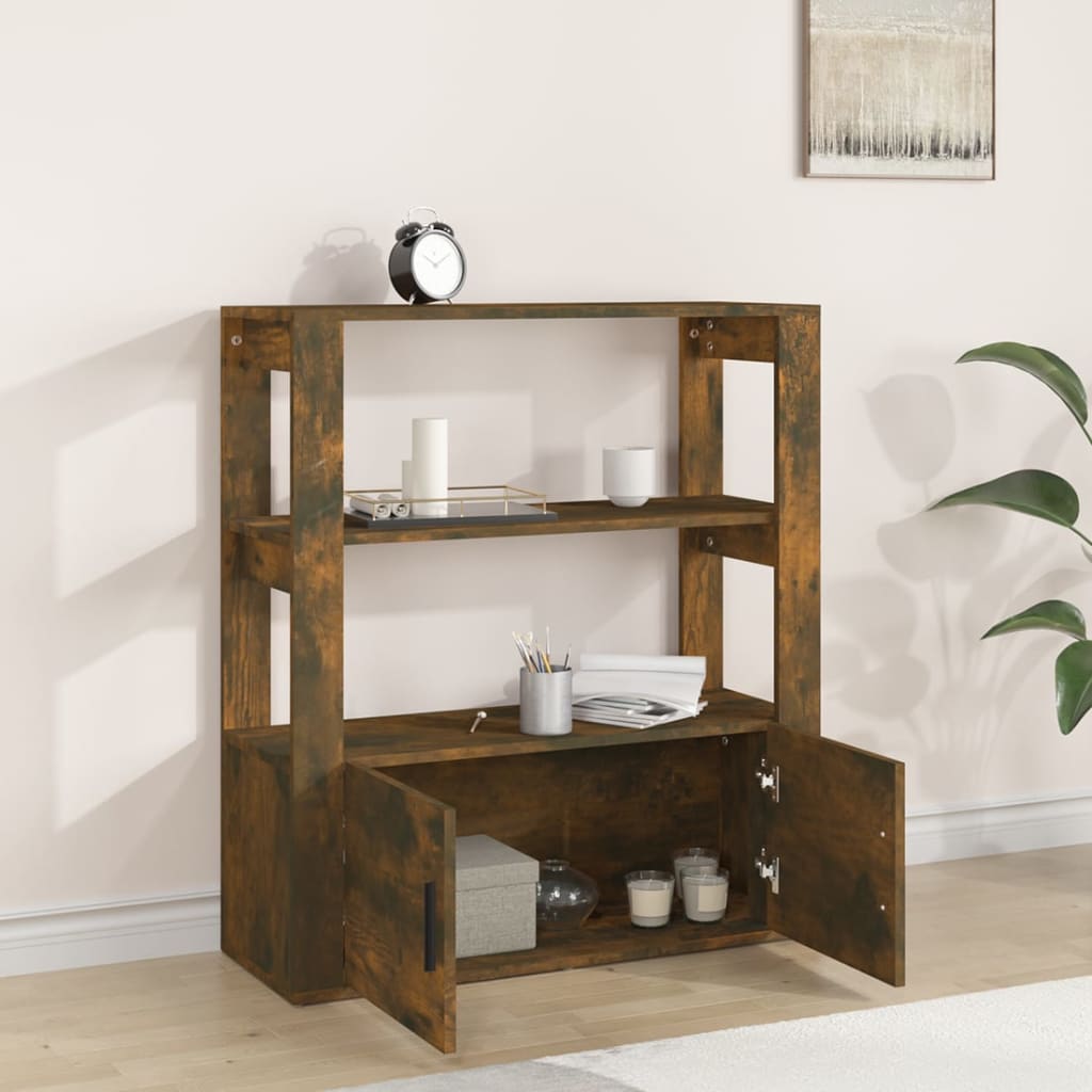 skænk 80x30x90 cm konstrueret træ røget egetræsfarve