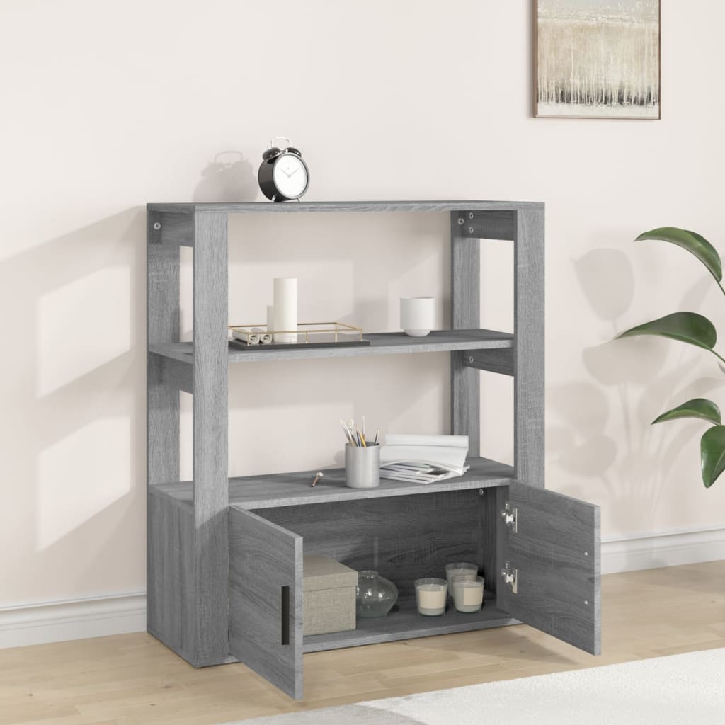 skænk 80x30x90 cm konstrueret træ grå sonoma-eg