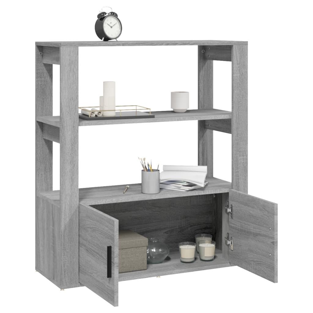 skænk 80x30x90 cm konstrueret træ grå sonoma-eg