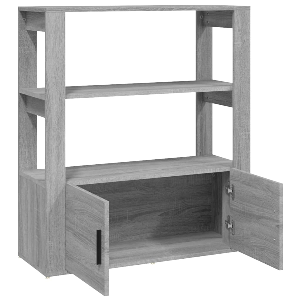 skænk 80x30x90 cm konstrueret træ grå sonoma-eg